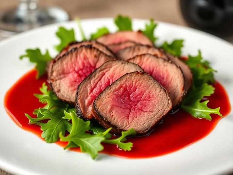 Beef Tenderloin with Red Wine Sauce