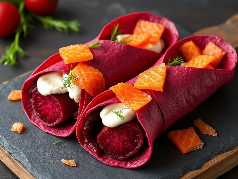Beet Wrap with Smoked Salmon