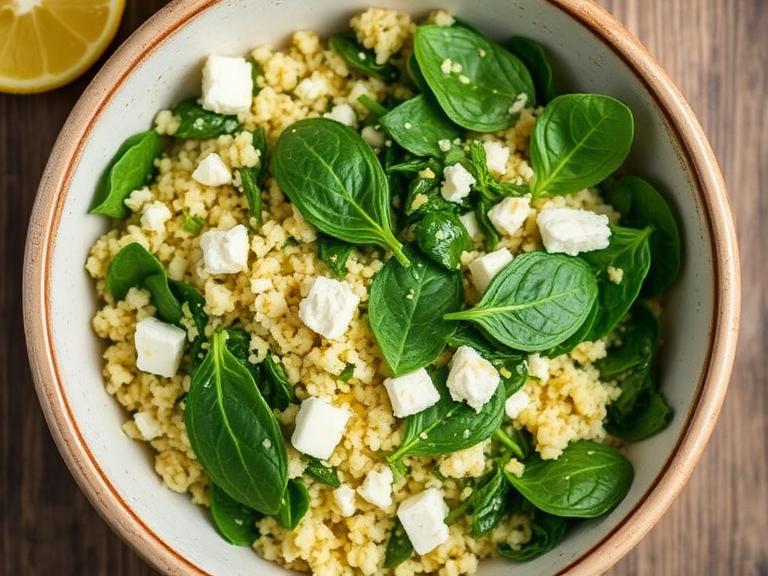 Couscous Salad with Spinach & Feta