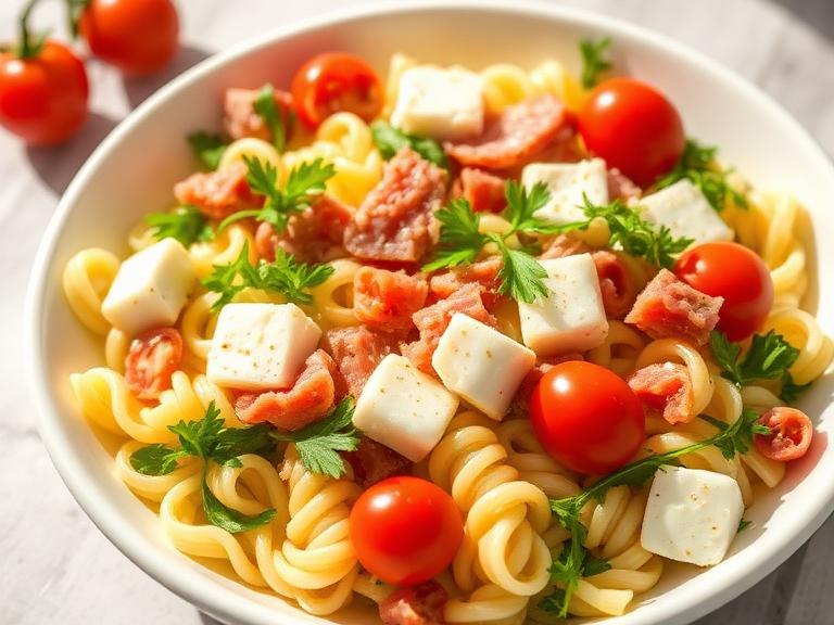 GF Pasta Salad with Mozzarella & Prosciutto
